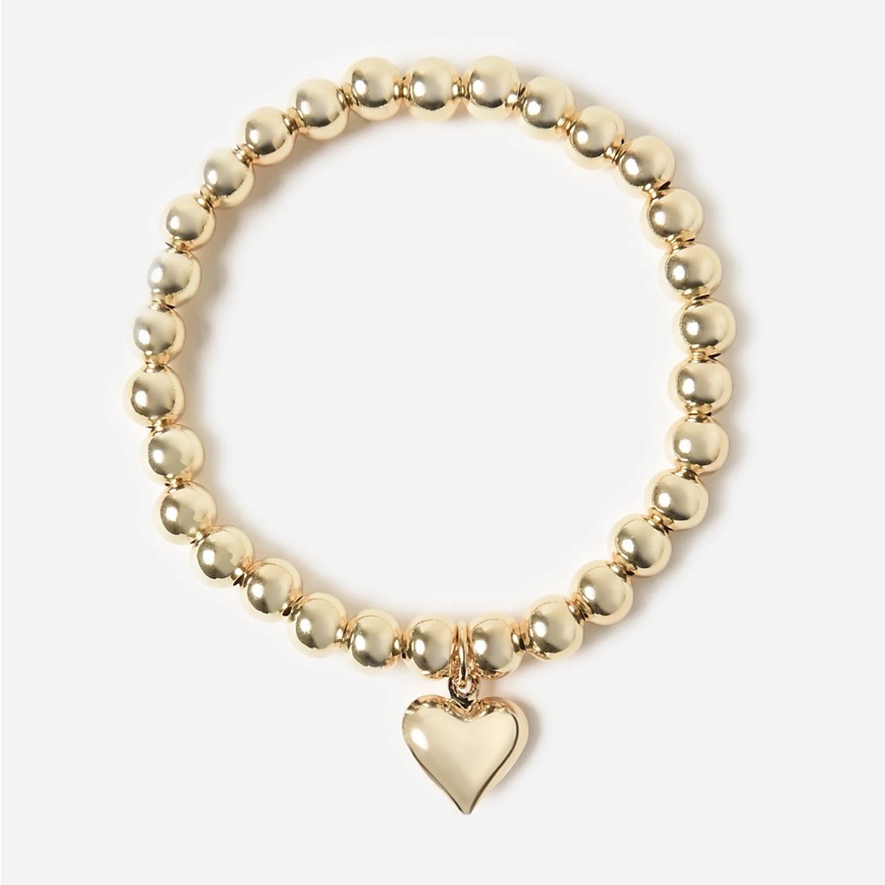 Alexa Leigh Gold Heart Women’s Puff Love Charm Bracelet